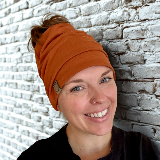 Twist Beanie in Rust color 